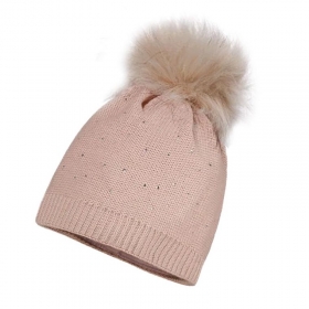 MAXIMO | Kids Girl M�dchenm�tze mit Pompon und Strassdetails
