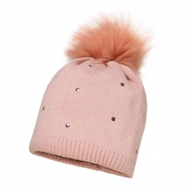 MAXIMO | Mini Girl M�tze Kunstfellpompon