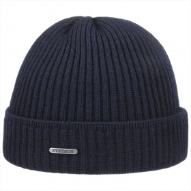 STETSON | Strickm�tze in Merino Wolle mit Umschlag