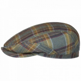 STETSON | Herren Flatcap aus kariertem Leinen