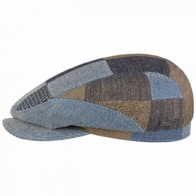 STETSON | Leichte Herren Flatcap im Patchwork Stil aus Leinen
