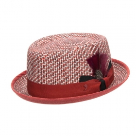 ALFONSO D\'ESTE | Roter Pork Pie aus 100% Leinen