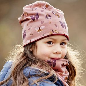 MAXIMO | Girl Beanie Butterfly Rosa M�dchenm�tze mit Schmetterling