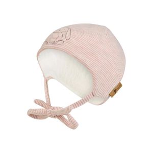 STERNTALER | Babym�tze mit Ohrenklappen und Bindeband Stickmotiv Hase