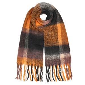 FASHION | Unisex Karoschal mit Fransen 50x210 cm