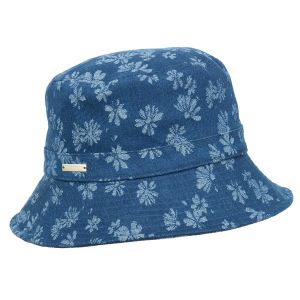 SEEBERGER | Damen Fischerhut aus Jeansstoff mit floralem Muster