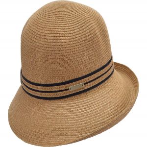 SEEBERGER | Cloche Damen Papierstrohhut mit schwarzem Zierband