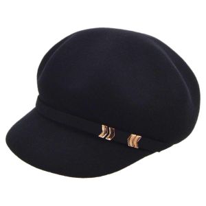 SEEBERGER | Damen Wollfilz Cap mit goldfarbenen Details
