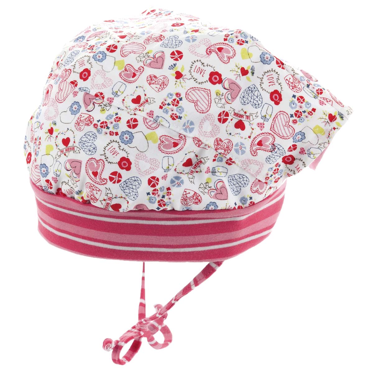 maximo Kopftuch mit Rüsche-Cappellopello Bambina rot/grün/weiß