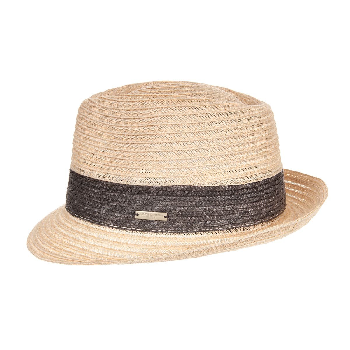 SEEBERGER | Natural Straw Braid Mix Trilby -->
